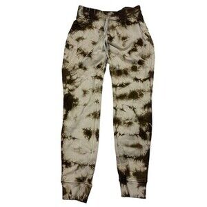 Lululemon Womens Warm Down Jogger Earth Dye Sand Sweat Pants Elastic Waist Sz 4